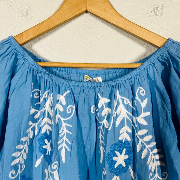 Debbie Katz South Beach Tunic Coverup Dress Blue Casual Resort Vacation - L - Picture 3 of 6